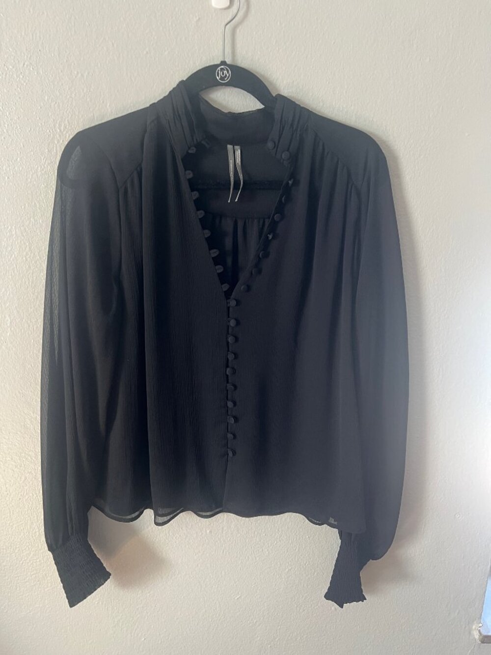 Anthropologie Black Sheer Blouse